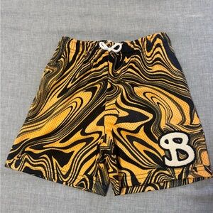 Stylish Kids Black and Yellow Patterned Shorts